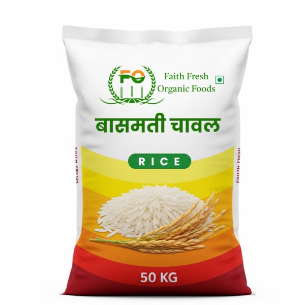 Faith Fresh Organic Basmati Rice (बासमती चावल) – 50 KG Premium Pack