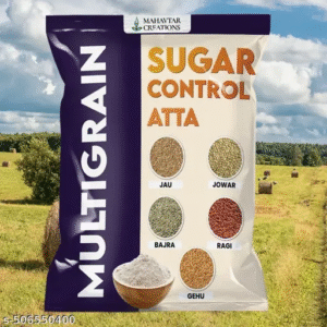 MAHAVTAR CREATIONS Healthy Multigrain Atta | Jowar, Bajra, Ragi, Jau, and Wheat Flour | Low Glycemic Index/Load | Sugar-Free & Soya-Free Atta for Diabetes, Cholesterol & Weight Management